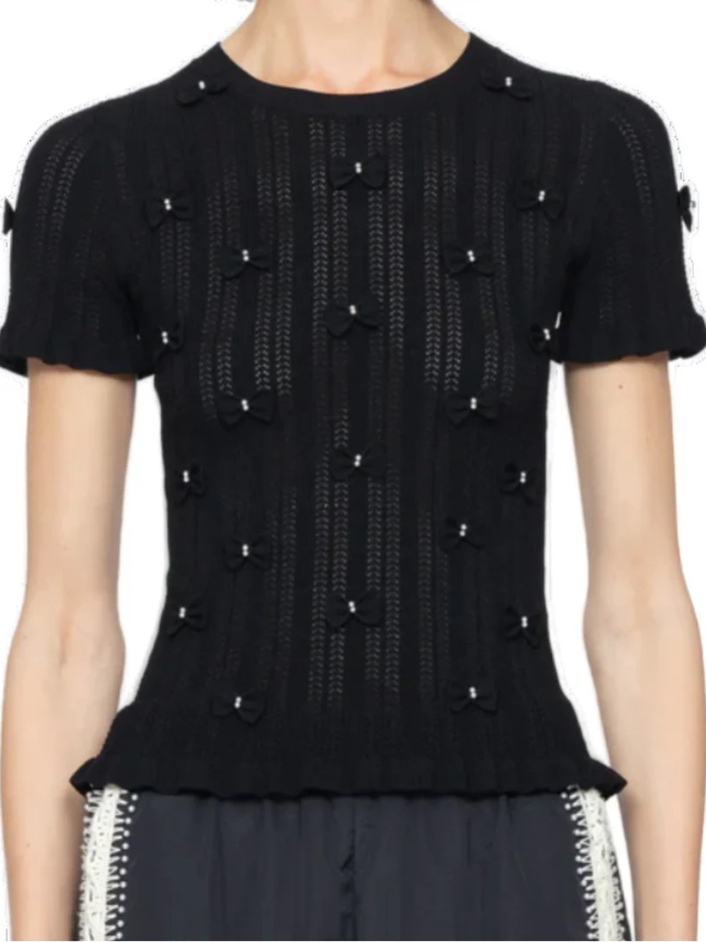 SEA - ALBERTA PEARL KNIT TOP IN BLACK